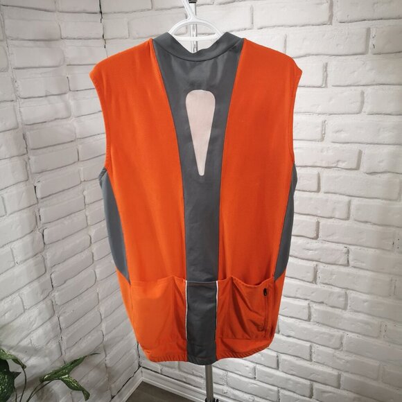 Nike Fit Dry Men's Size Large Orange & Grey Full Zip Running Vest - Picture 2 of 12
